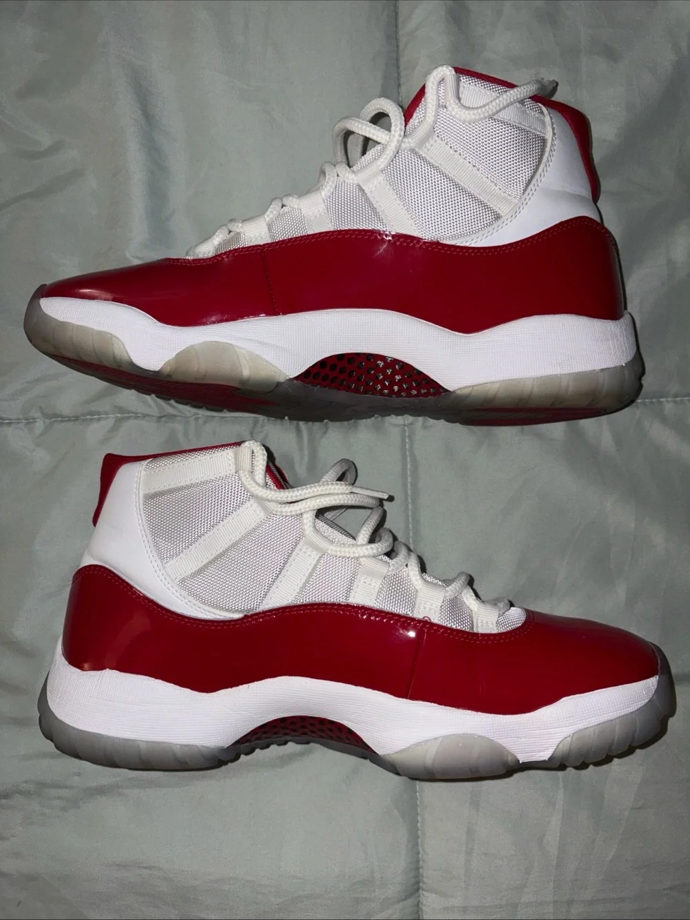 Jordan Men’s White and Red High-Top Basketball Sneakers